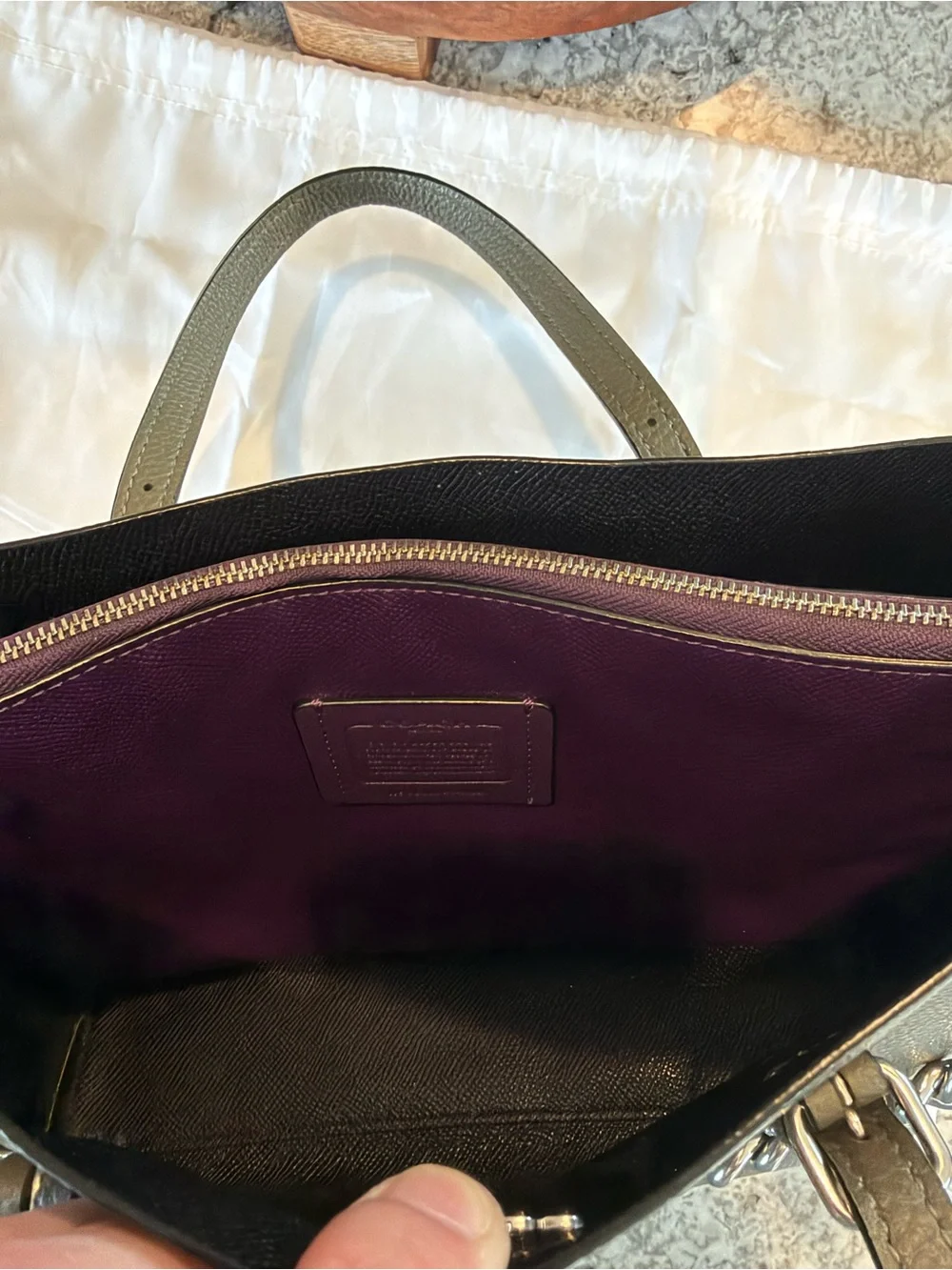 Coach Mollie Tote 25 Military Green Leather Crossbody Bag Style C4084